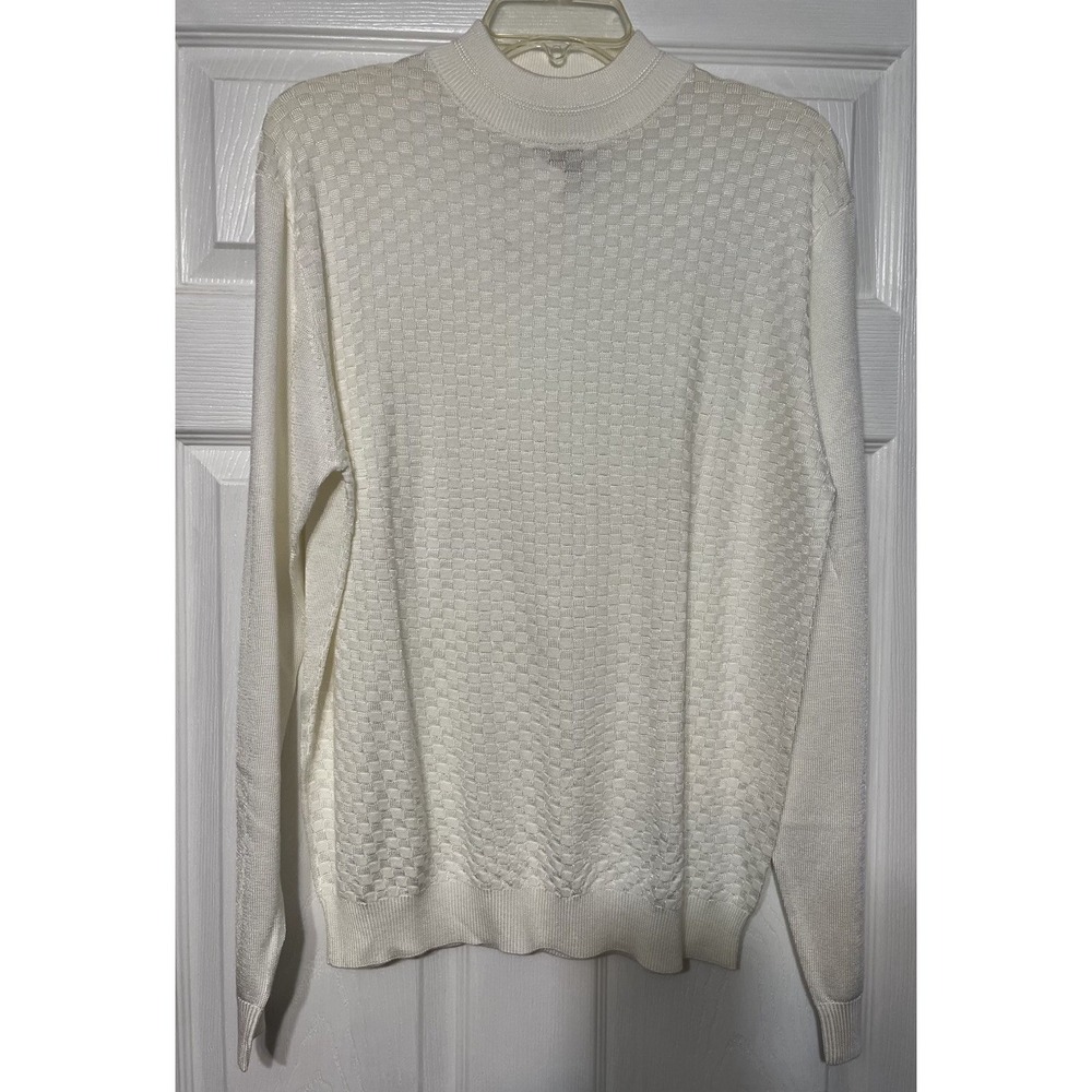 Kilburne and Finch NWT Men's VTG White Mock Neck Sweater Size Medium‎